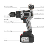 21V Brushless Impact Hammer 200Nm Cordless 6000mAh Battery Mini Electric Screwdriver Drill
