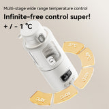 Portable Stainless Steel Electric Kettle - 400ml Capacity, 37-55℃ Adjustable Temperature, Wireless Instant Water Warmer