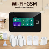 2G/WiFi/GSM Tuya Wireless Home System - 4.3-inch Full Touch Screen Panel, SOS Anti-theft Alarm, Temperature & Humidity Monitoring.