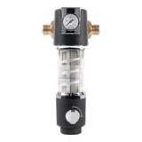 (Gray universal model) Water Filtering Solution Full House Pre Filter with Gauge Home Water Purifiers Metal Texture Perfect for Safe Drinking