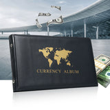 40 Pockets Banknote Currency Collecting Album 20 Sheets Clear Bill Holders World Money PU Leather Hard Cover Storage