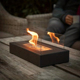 1pc Indoor Outdoor Tabletop Rectangular Alcohol Fireplace - Stylish Metal Design for Cozy Ambiance and Warmth