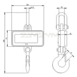 1000KG Digital Industrial Heavy Duty Electronic Weighing Balance Hanging Hook LCD Crane Scale OCS-S1 2000LBS