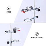 40cm Grade Metalware Support Stand, Cork ed Burette Clamp with 2 Retort Ring(2inch,3inch Dia) Laboratory Equipment