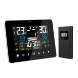 Sunrise and Sunset Weather Station Alarm Clock Thermometer Hygrometer Touch Screen Operation with Wireless Outdoor Sensor