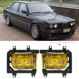 Pair of Left & Right Front Fog Light Transparent Plastic Lens Kit for E30 3-Series 1985-1993