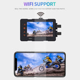 Waterproof DVR 2K+1080P Dual Dash Cam Night Vision HD Motorcycle Driving Recorder WiFi GPS Navigation 3.0 inch screen