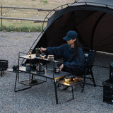 IGT Extended Laminate Aluminium Alloy Portable BBQ Table Laminated Board Detachable for Outdoor Kitchen System Accessories