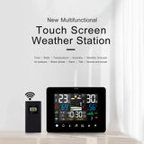 Sunrise and Sunset Weather Station Alarm Clock Thermometer Hygrometer Touch Screen Operation with Wireless Outdoor Sensor