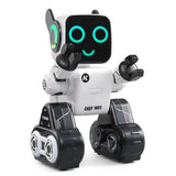 R4 Cady Wile RC Robot 2.4G Intelligent Smart Robot Sound Interaction Gesture Sensor Control Coin Bank Gift Toy (White)