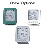 6 in 1 Air Quality Monitor 5-inch LCD Display BT Tuya APP Control CO2 Detector with 128MB Secure Digital Memory Card Backlight Type-C Charging 5V CO