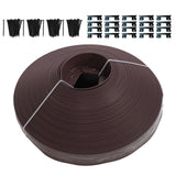 Landscape Edging Kit PE 40m Garden Border with Spikes for Lawn Flower Bed Grass Yard Coffee