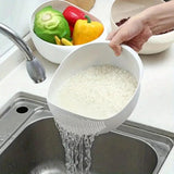 Clean the plastic bowl of rice with a filter, 1 unit, effectively cleaning small grains and kitchen utensils
