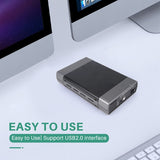 5.25 Inch USB 2.0 SATA External Optical Drive Case Enclosure Box Adapter for Windows XP and PC - EU Plug