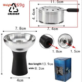 CRUSHER 2 in1 Arabian Hookah Bowl Charcoal Holder Kit Aluminium Alloy Heat Management System Head Tobacco Heater Tools