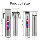 RESUXI 682 LCD Digital Display Electric Clipper Set Professional Trimmer Oil Head Carving for Men Hair Cutting hine