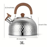 1pc Large Capacity Stovetop Coffee Kettle - Non-Magnetic Stainless Steel Whistle Kettle with 2L/3L/4L Capacity for Induction Cooking