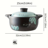 1pc Casserole Stew Pot High Temperature Resistant Soup Pot Ceramic Large Casserole Soup Pot Household Open Fire Gas