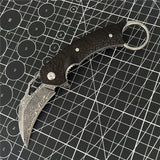 Damascus Patterned Steel Folding Knife
