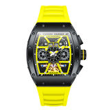 GUANQIN Design Automatic Mechanical Male Watch Hollow Tourbillon Luxury Business Brand Sapphire Clock Rubber Strap Waterproof