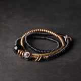 Bracelet Women's Literary Copper Beads Antique Wood Bracelet Men's Jewelry