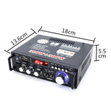 600W Bluetooth Stereo Audio Amplifier - For Car and Home HiFi Music with SD, USB, FM - 12V/220V.