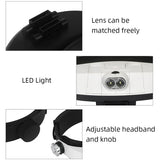 LED Headband Magnifier For Jewelry Watch Electronic Repair Hands Free Magnifying Glasses 1X 1.5X 2X 2.5X 3.5X Lens Loupe