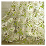 White Striped Yarn Translucent Curtain For Bedroom