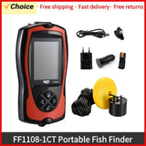 FF1108-1CT Portable Finder 100M/300FT Depth Alarm Wired Fish Detector echo sounder wireless for Fishing