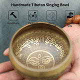 Tibetan Singing Handmade Buddha Tibet Struck Ritual Music Therapy Copper Chime Sound Bowl with Wooden Striker