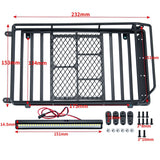 Metal Roof Rack Lage Carrier With LED Lights For 1/10 RC Crawler Car Axial SCX10 Traxxas TRX4 Bronco RC4WD D90 YK4102