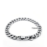 Men's And Women's Fashionable All-match Sterling Silver Cuban Link Chain Bracelet