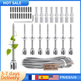 Stainless Steel Trellis Plants Climbing Vine Rack with 12m Rope - Plant Potted Support Frame & Wall Bracket Garden Tools