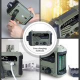 Emergency Weather Radio SOS Alarm Multifunctional Bright Flashlight with Reading Lamp Audio Equipment Solar Charging