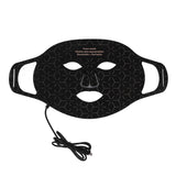 Beauty LED Light Face Device Silicone Skin Rejuvenation Wrinkle Pimples Removal 3 Gears Colors Light Face Device Black