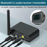LCD Display Bluetooth 5.1 Audio Transmitter Receiver Wtih Antenna Optical Coaxial AUX 3.5mm Wireless Adapter For TV PC Speakers