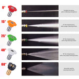 1/4" Car Pressure Accessory Turbo Nozzles 5 Spray Tips 3625 PSI Stainless Steel Power Washer Nozzle