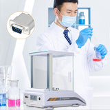 Laboratory Analytical 0.1mg/0.0001g Digital Scale Electronic Balance 220g with Windshield and Calibration Weight