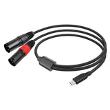 Bochara Type C Input To Dual XLR Male Output OFC Audio Cable For Speakers Amplifier Mixer