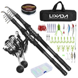 2pcs Ultra Light Rod and Combos Telescc Pole with Spinning Reel Combo Kit Fishing e Lures Hoo Set