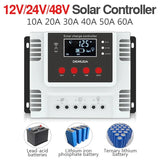 20A 30A 40A 50A 60A Solar Photovoltaic System Street Light LED Display USB Interface Intelligent Charging Controller