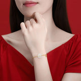 S925 Sterling Silver Simple Peace Clasp Bracelet