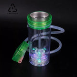 CRUSHER Portable LED Smoking Grass Pipe Hookah Cup Built in Filtered Water Pipes Cigarette Holder Set Gadgets for Men