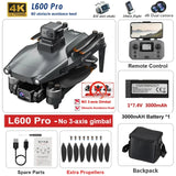 New Professional with 3-Axis Gimbal FPV Aerial Aircraft Laser Obstacle Avoidance EIS Anti-shake Camera GPS RC Drone