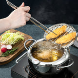 Frying Stainless Steel Deep Fryer Pot With Temperature Control For Kitchen Cooking