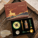 Set Vintage Kit Wedding Invitation Postcard Seag Wax Beads Seal Stamp Melting Gift Packing Box