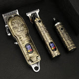 RESUXI LM-2029 Professional Clipper Set for Men Electric Oil Head Trimmer Shear Carving Pusher Razor Nose Hair Device