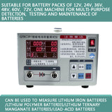 QTBC391 Iron Lithium/ternary Manganate Polymer Lead Acid Lithium Detection 12V72V Battery Capacity Tester