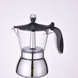 1pc Premium Transparent Moka Pot - 4/6 Cup Stovetop Espresso Maker for Cuban Coffee and Italian Espresso