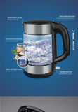 1.7L Electric Blue LED Light Glass 2200W Smart Whistle Kettle Quick Heating Boig Health Pot Teapot